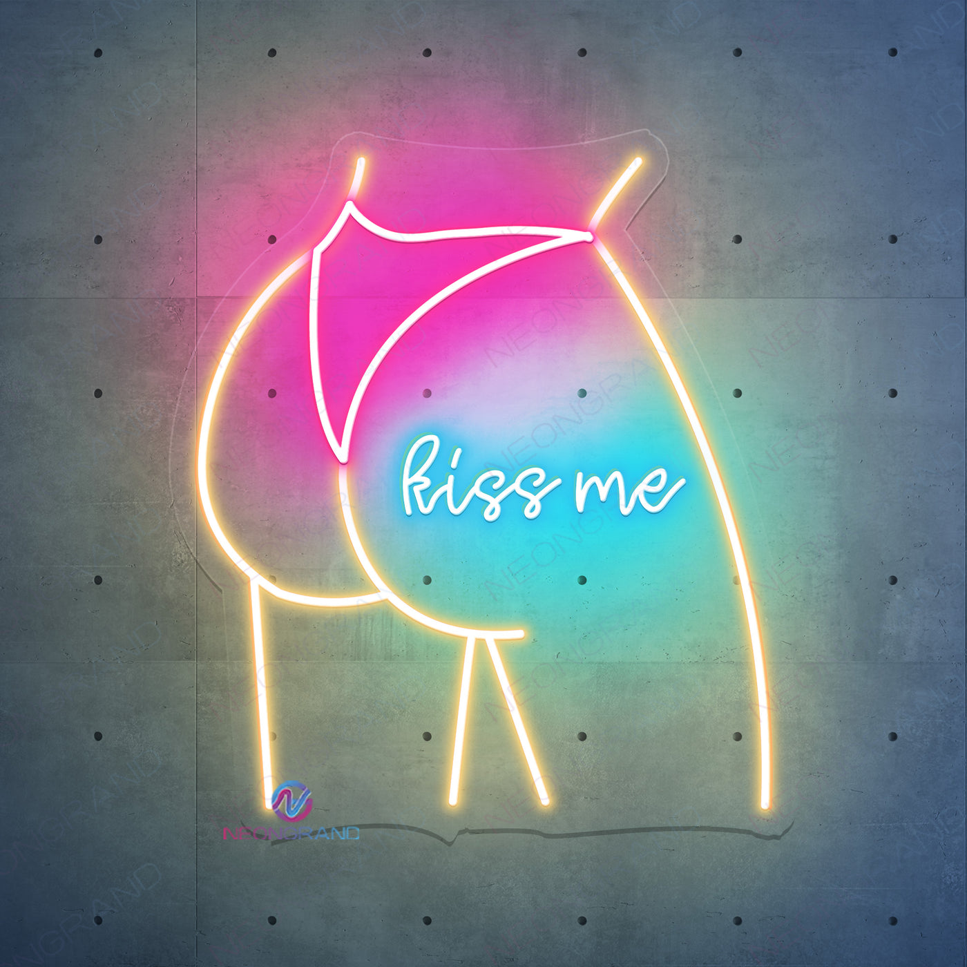 Kiss Me Neon Sign Female Body Led Light