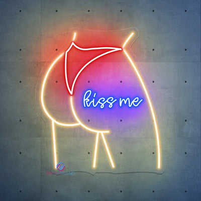 Kiss Me Neon Sign Female Body Led Light