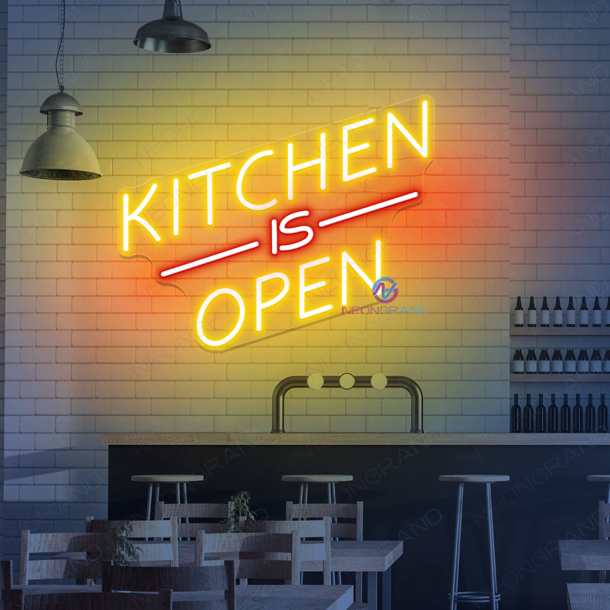 Kitchen Is Open Neon Sign Led Light - NeonGrand