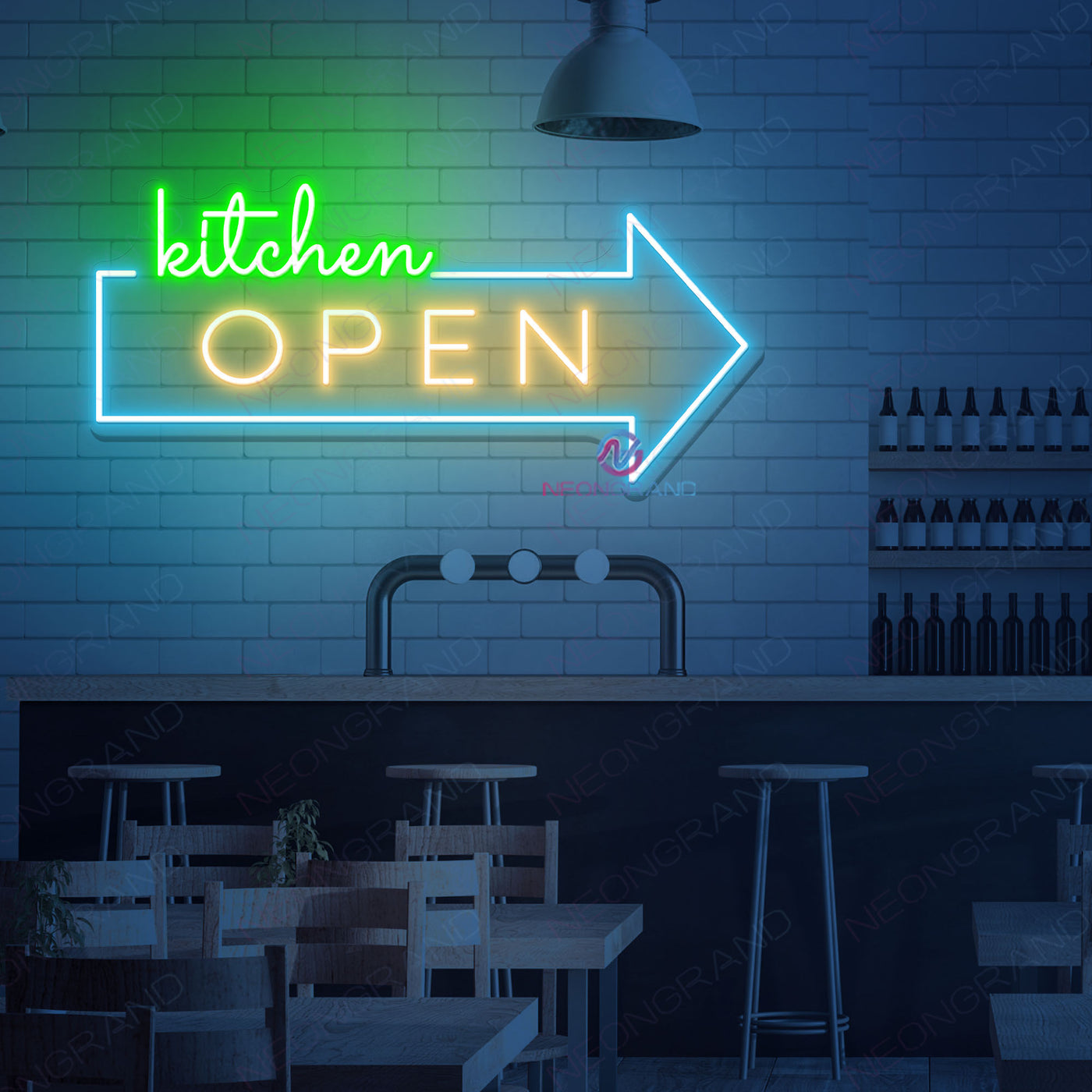 Kitchen Open Neon Sign Storefront Led Light