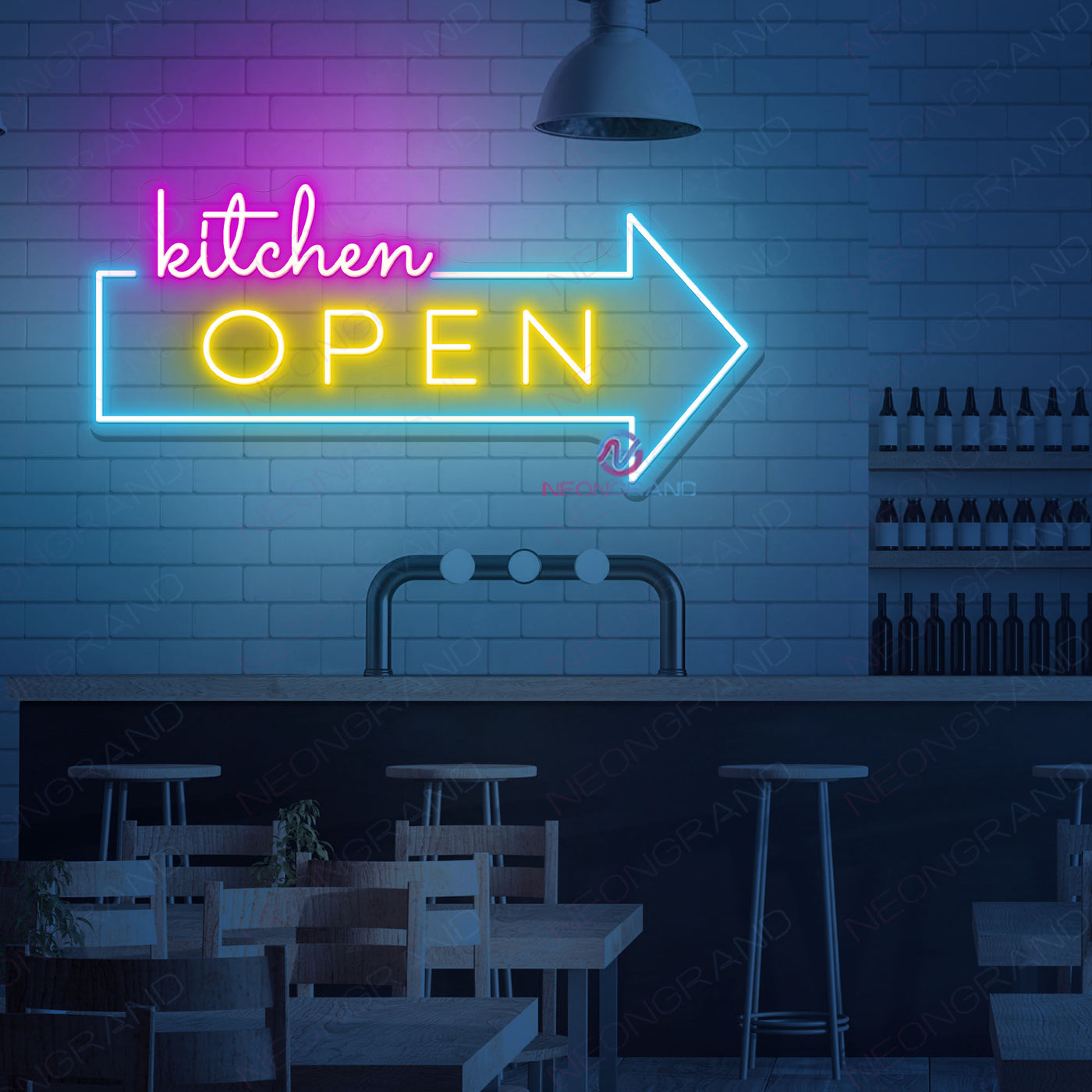 Kitchen Open Neon Sign Storefront Led Light