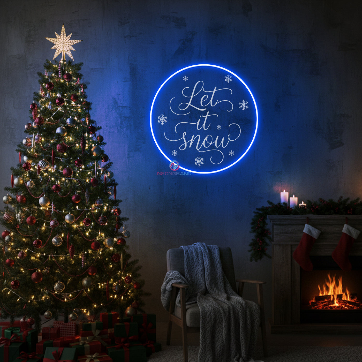 Let It Snow Neon Sign Engraving Christmas LED Light