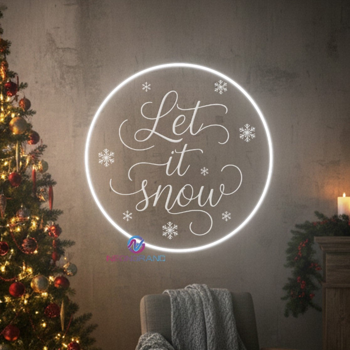 Let It Snow Neon Sign Engraving Christmas LED Light