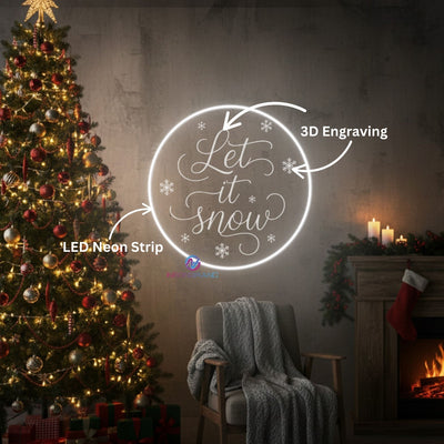 Let It Snow Neon Sign Engraving Christmas LED Light
