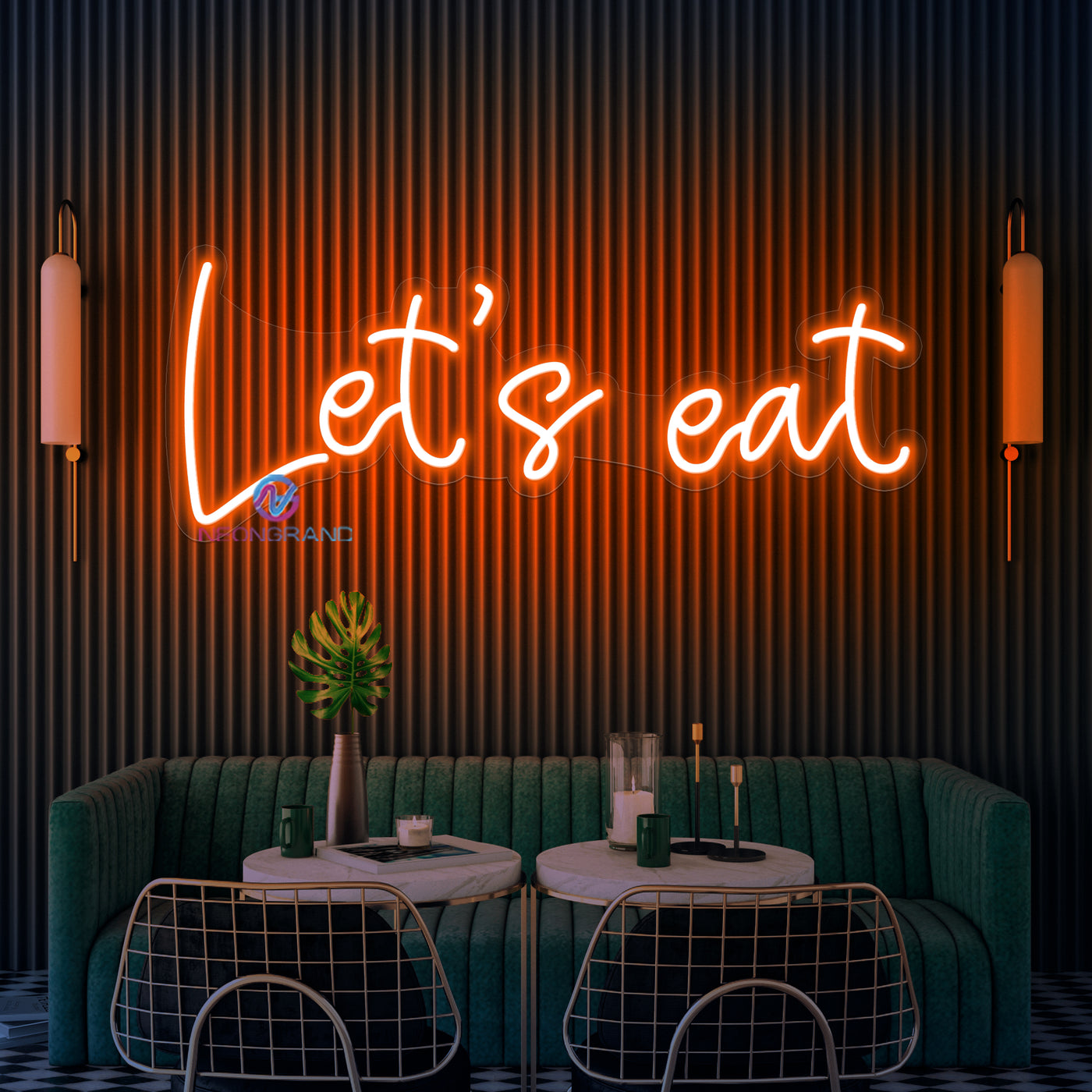 Let's Eat Neon Sign Restaurant LED Light For Kitchen