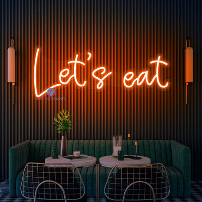 Let's Eat Neon Sign Restaurant LED Light For Kitchen
