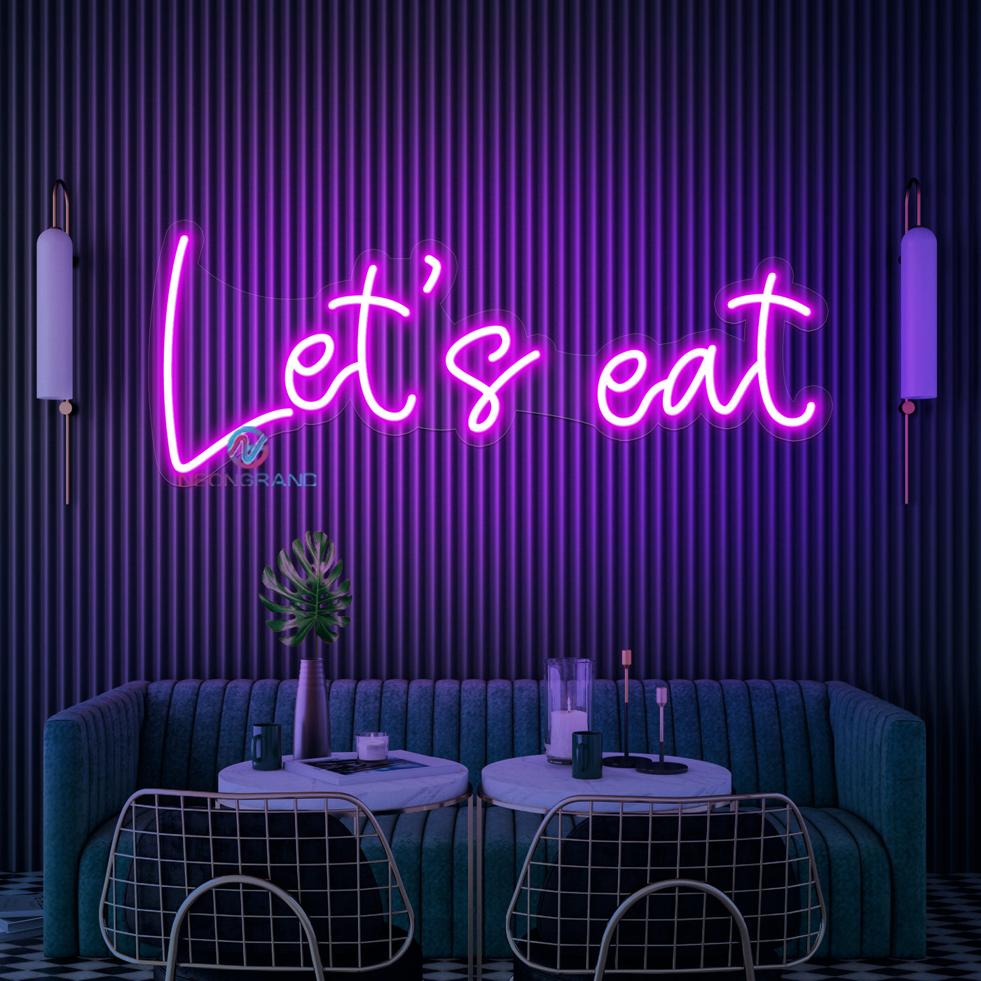 Let's Eat Neon Sign Restaurant LED Light For Kitchen