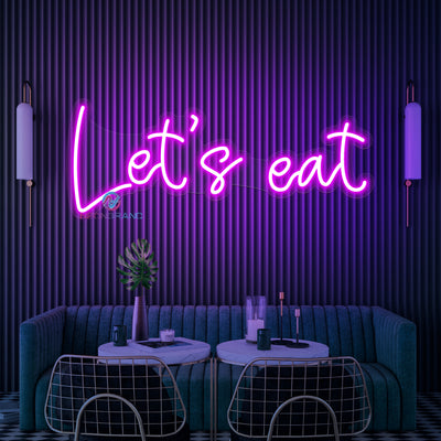 Let's Eat Neon Sign Restaurant LED Light For Kitchen