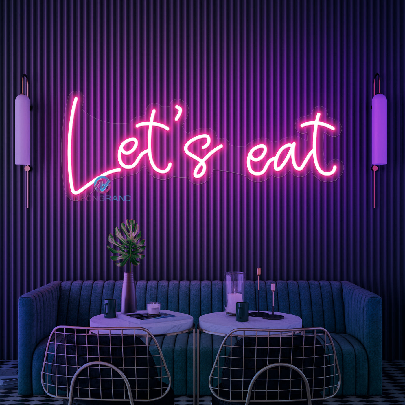 Let's Eat Neon Sign Restaurant LED Light For Kitchen