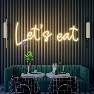 Let's Eat Neon Sign Restaurant LED Light For Kitchen