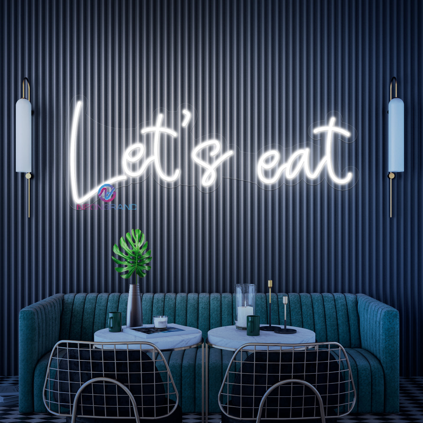 Let's Eat Neon Sign Restaurant LED Light For Kitchen