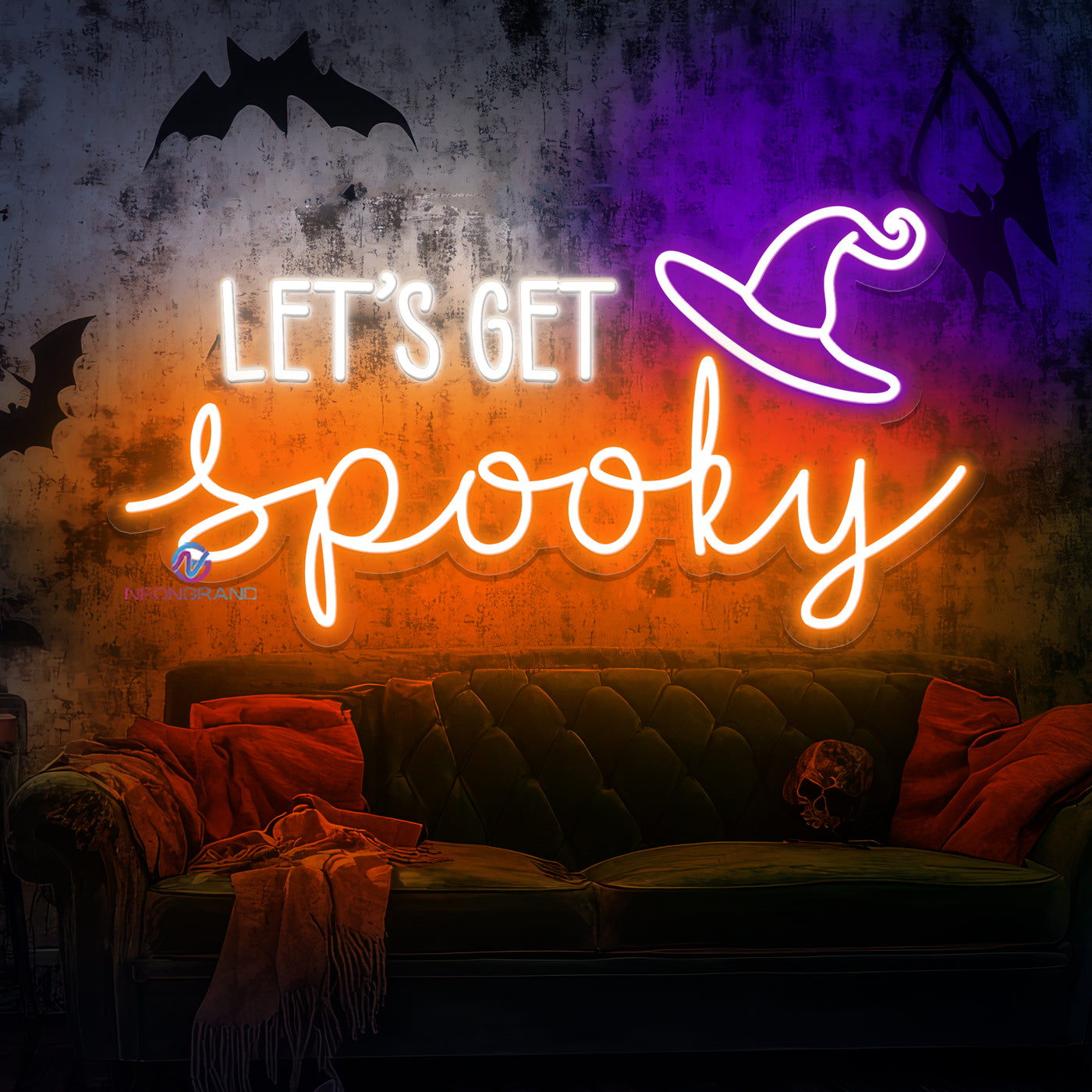 Let's Get Spooky Neon Sign For Halloween Night