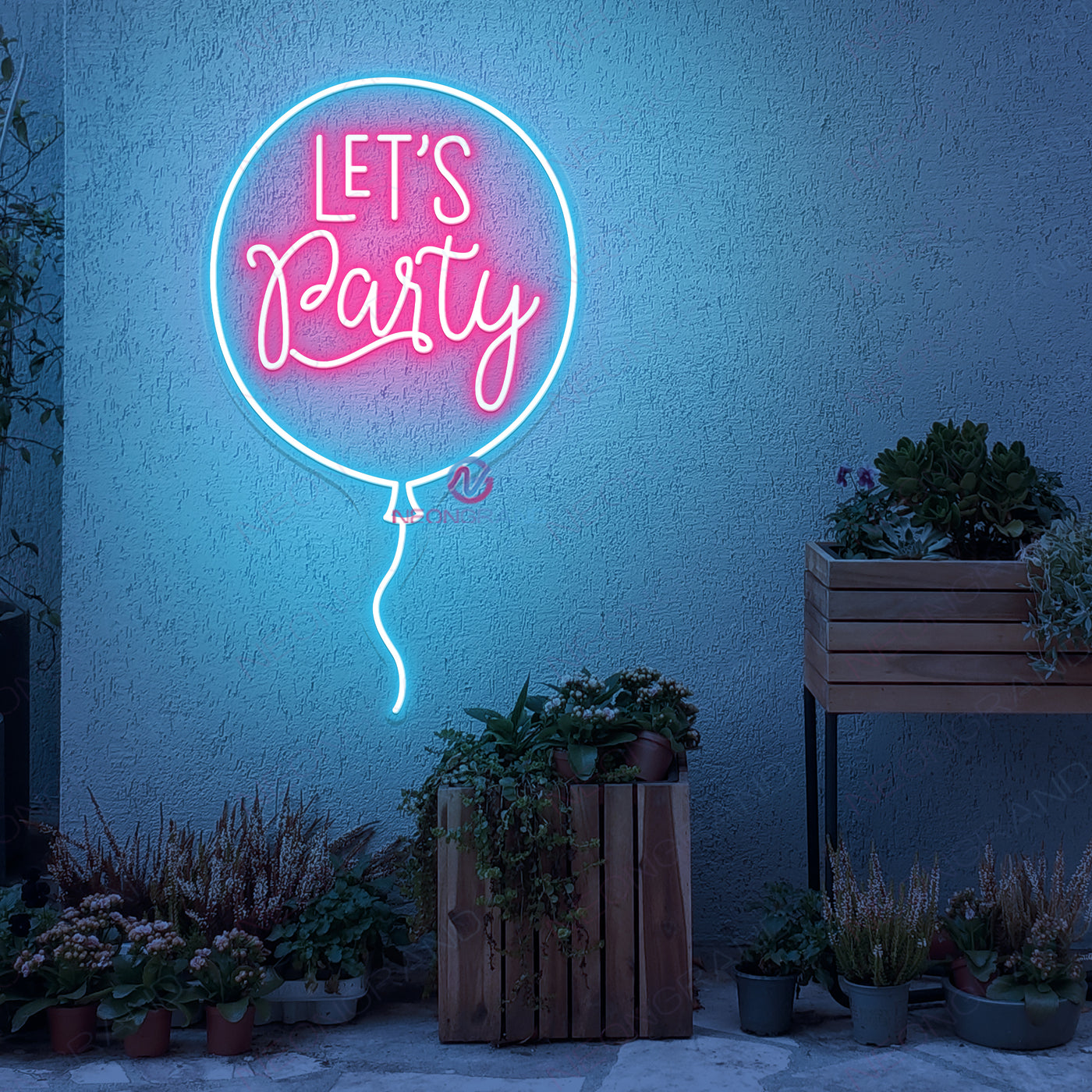 Bubble Let's Party Neon Sign Led Light