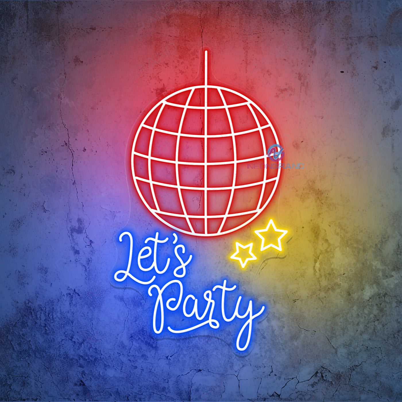 Neon Let's Party Sign For Parties Led Light