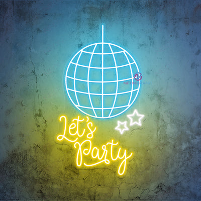 Neon Let's Party Sign For Parties Led Light