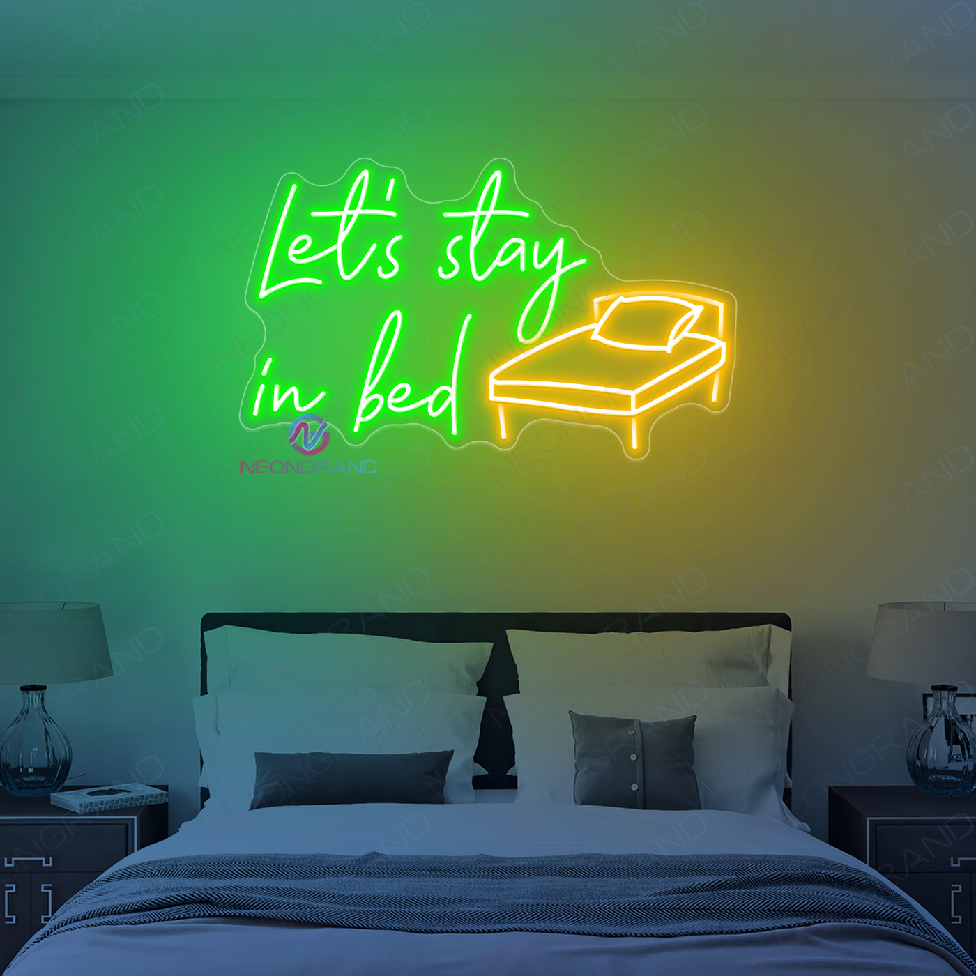 Let's Stay In Bed Neon Sign LED Word Light