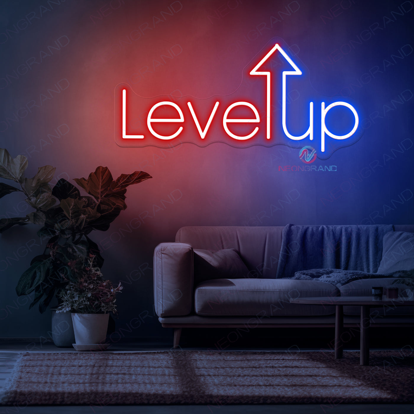 Level Up Neon Sign Gaming Room LED Light