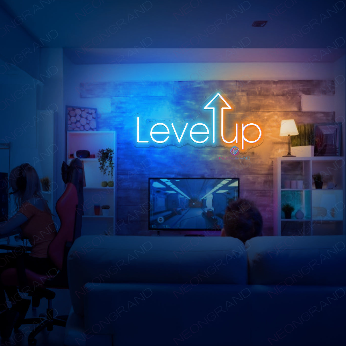 Level Up Neon Sign Gaming Room LED Light