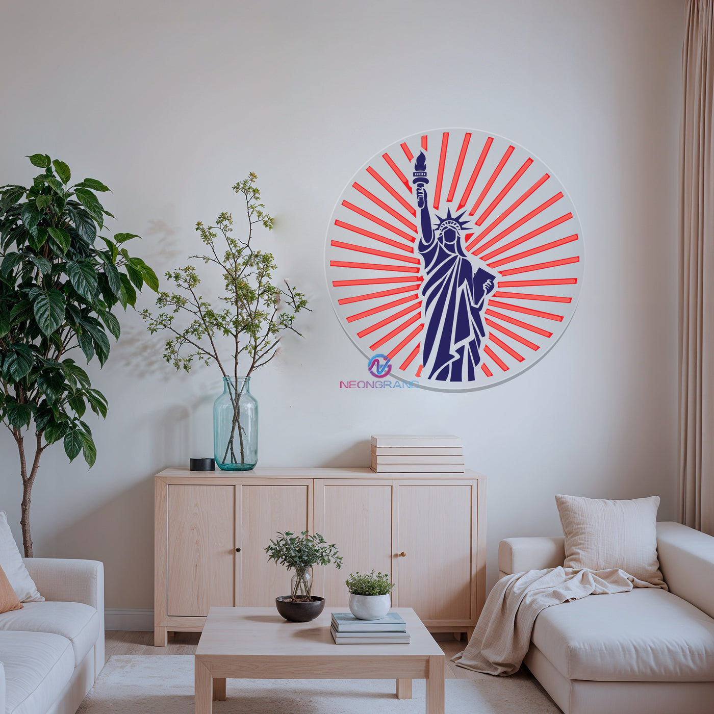 Liberty Neon Sign Inspirational UV Printing LED Light