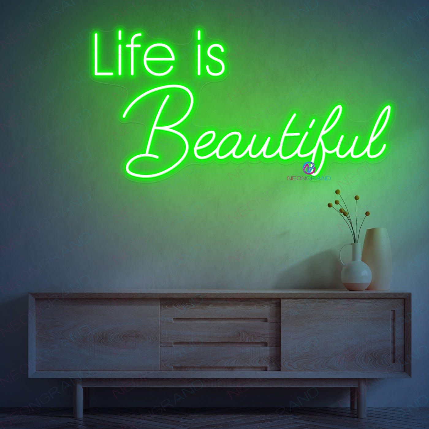 Life Is Beautiful Neon Sign Word Led Light