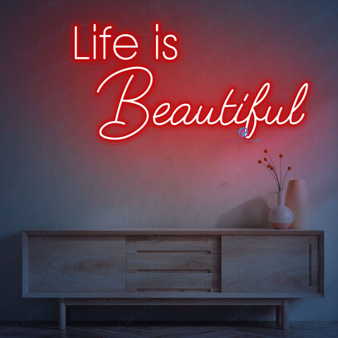 Life Is Beautiful Neon Sign Word Led Light