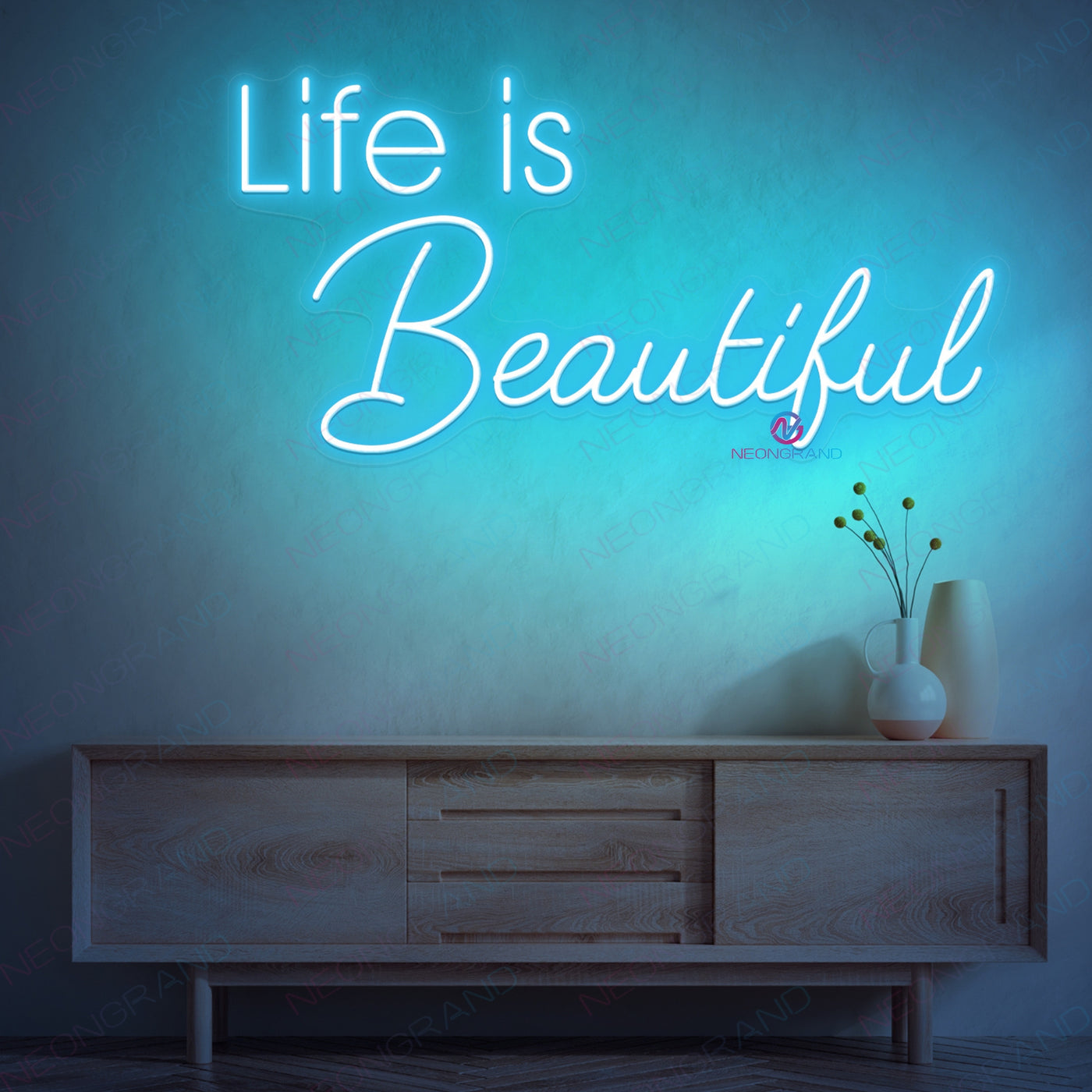 Life Is Beautiful Neon Sign Word Led Light