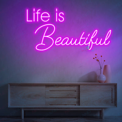 Life Is Beautiful Neon Sign Word Led Light