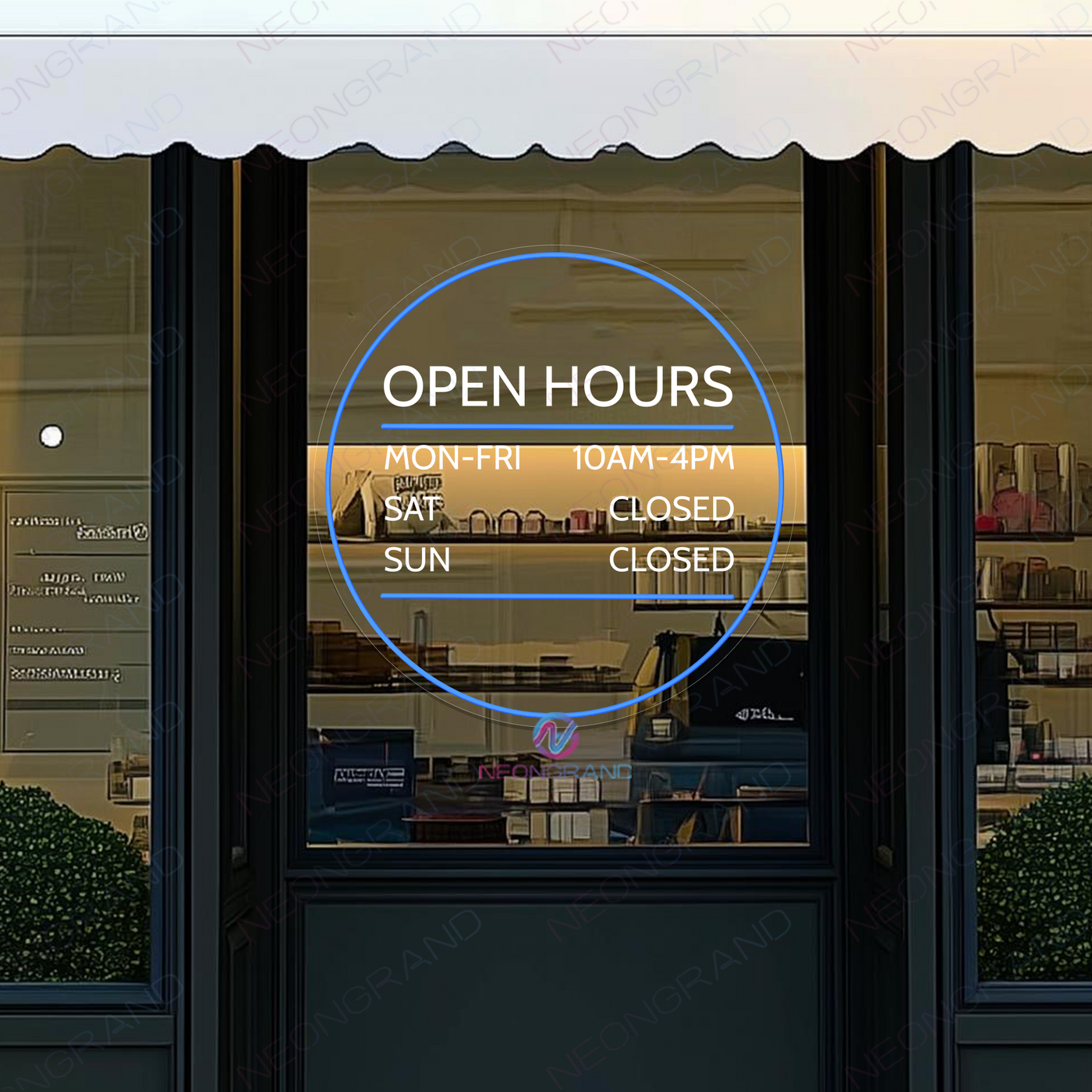 Open Hours Neon Sign UV Printing Custom Led Light For Business