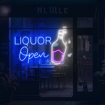 Open Neon Sign Liquor Storefront Led Light