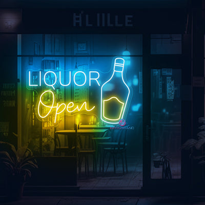 Open Neon Sign Liquor Storefront Led Light