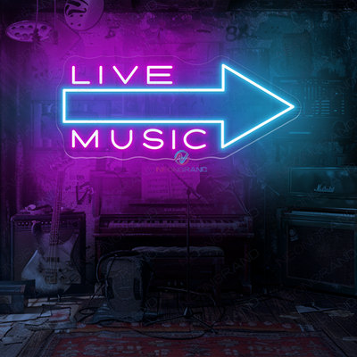 Live Music Neon Sign Retro Storefront Bar Led Light