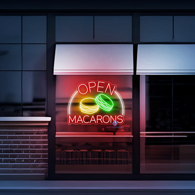 Macarons Open Neon Sign Storefront LED Light