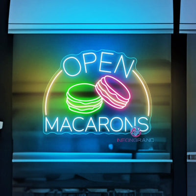 Macarons Open Neon Sign Storefront LED Light