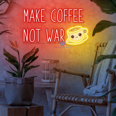 Make Coffee Not War Neon Sign Cafe Led Light