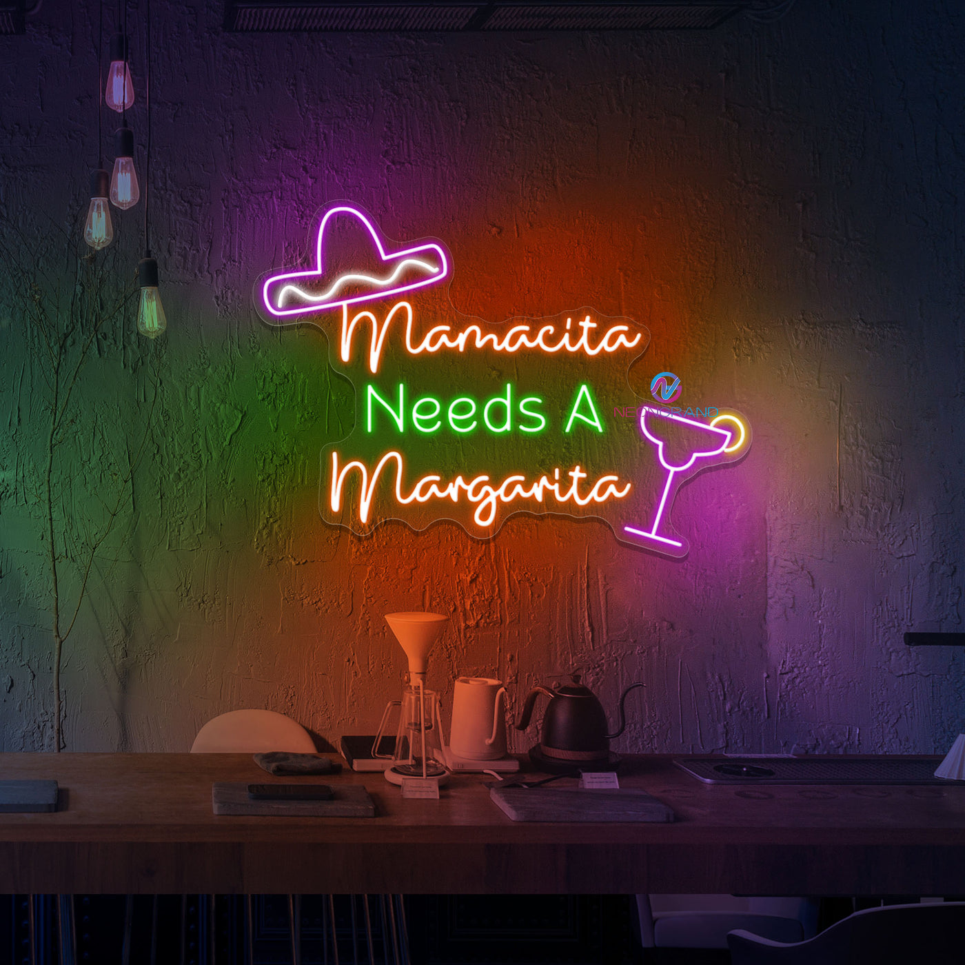 Mamacita Needs  A Margarita Neon Sign Bar Led Light