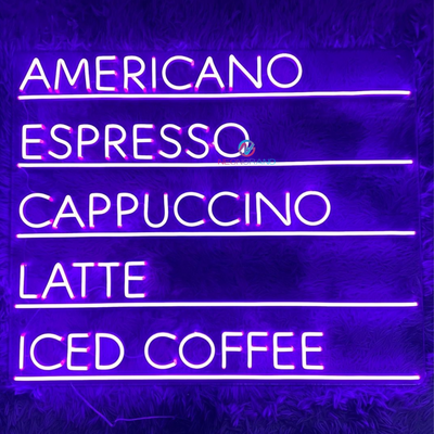 Menu Coffee Neon Sign Led Light