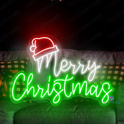 Neon Merry Christmas Led Sign Light green wm