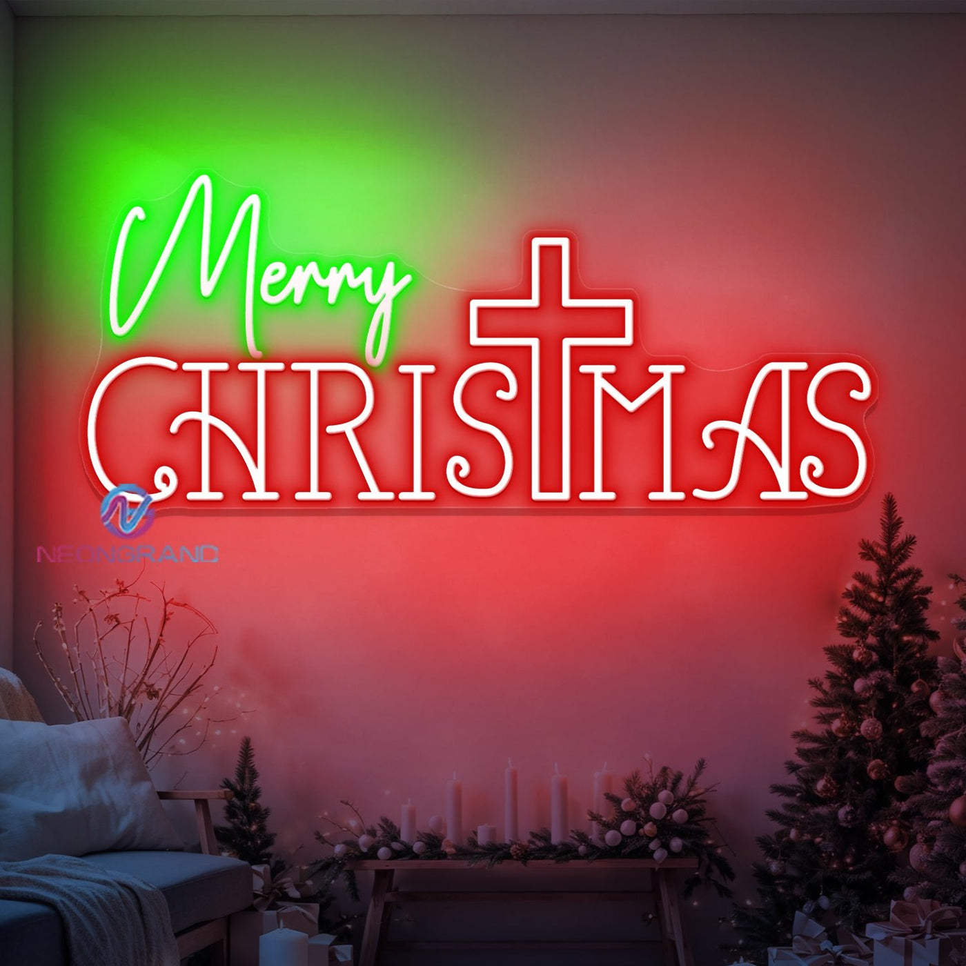 Merry Christmas Neon Sign Jesus LED Light