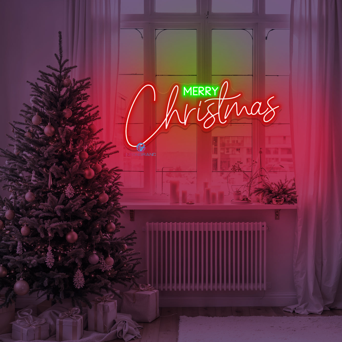 Merry Christmas Neon Sign Xmas Holiday LED Light