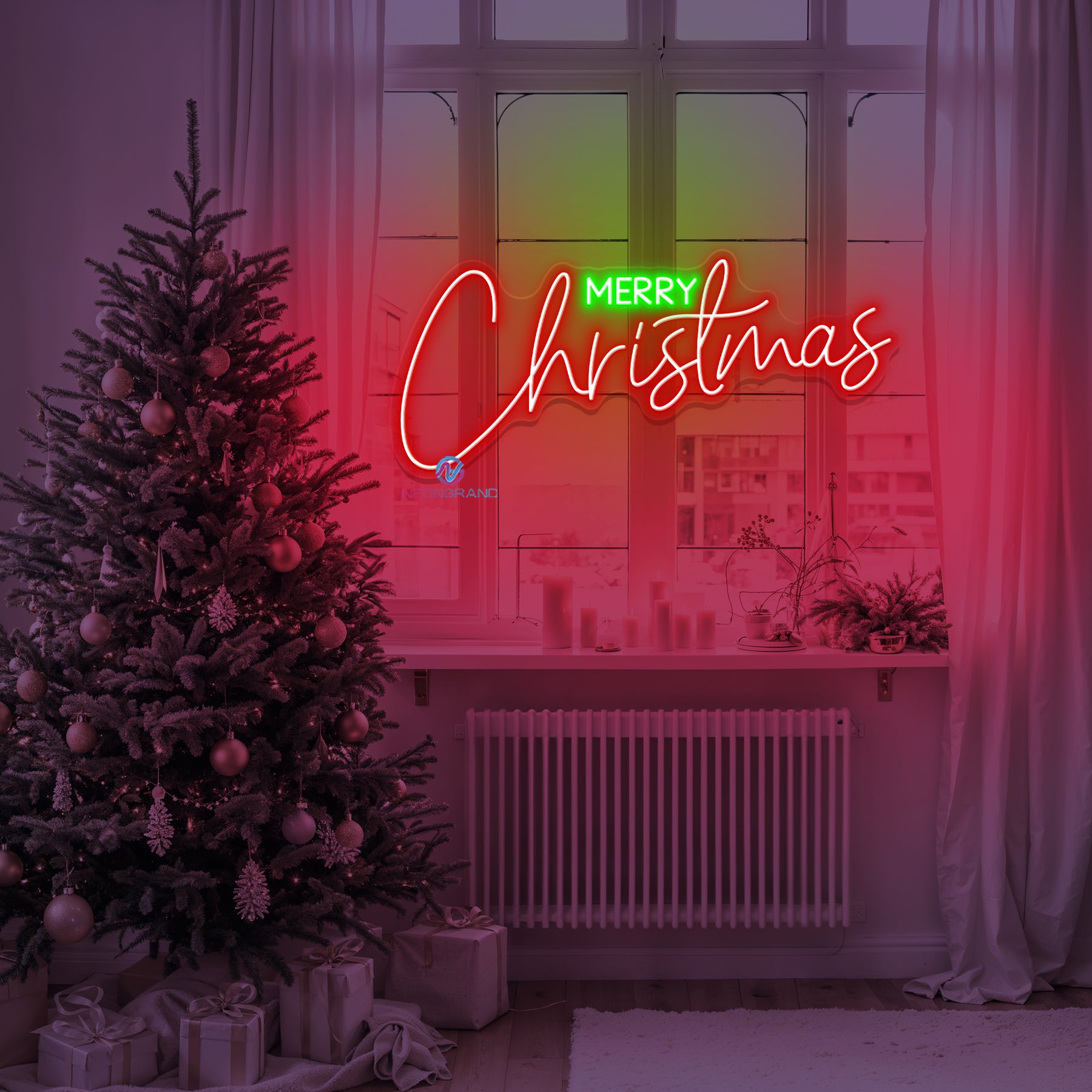 Merry Christmas Neon Sign Xmas Holiday LED Light