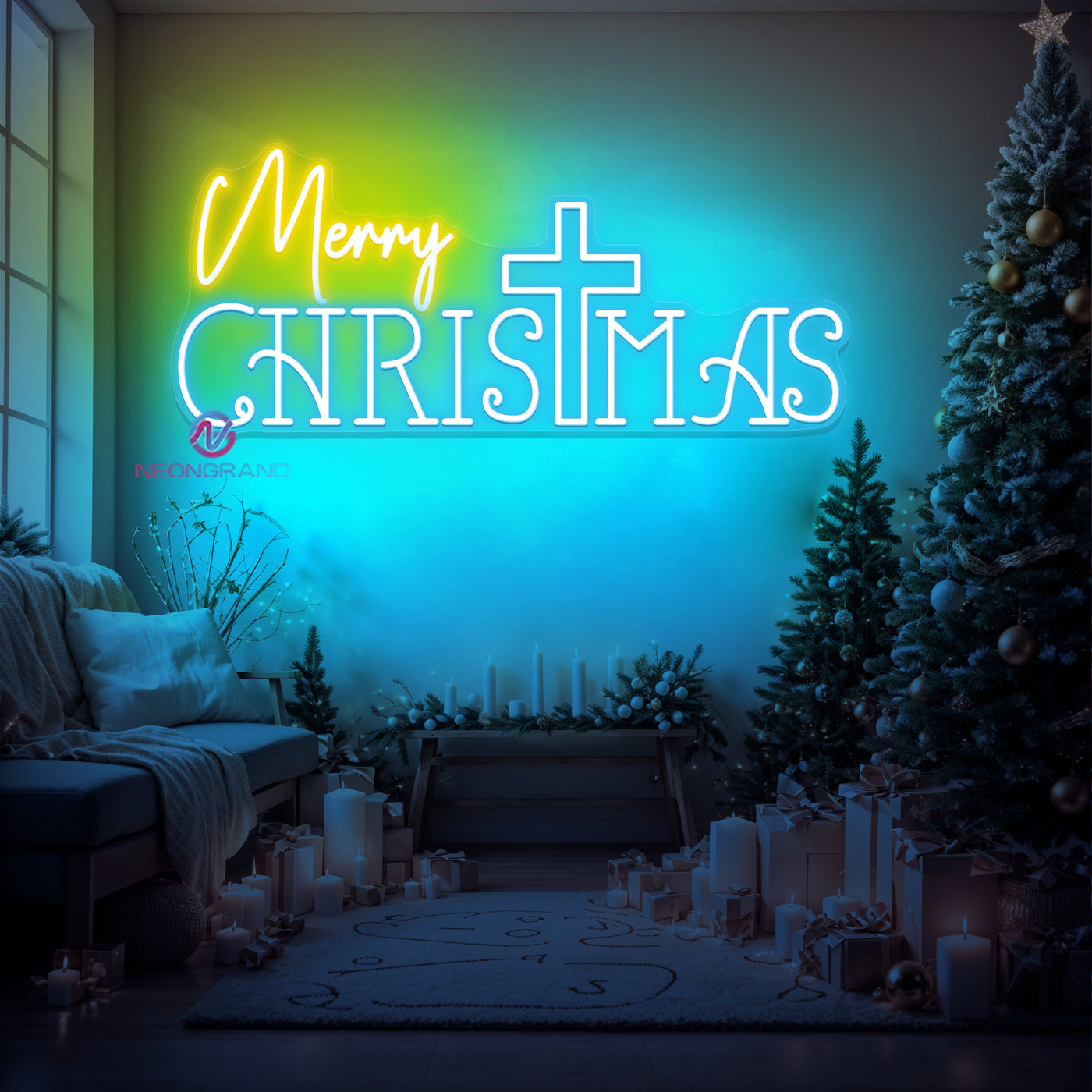 Merry Christmas Neon Sign Jesus LED Light