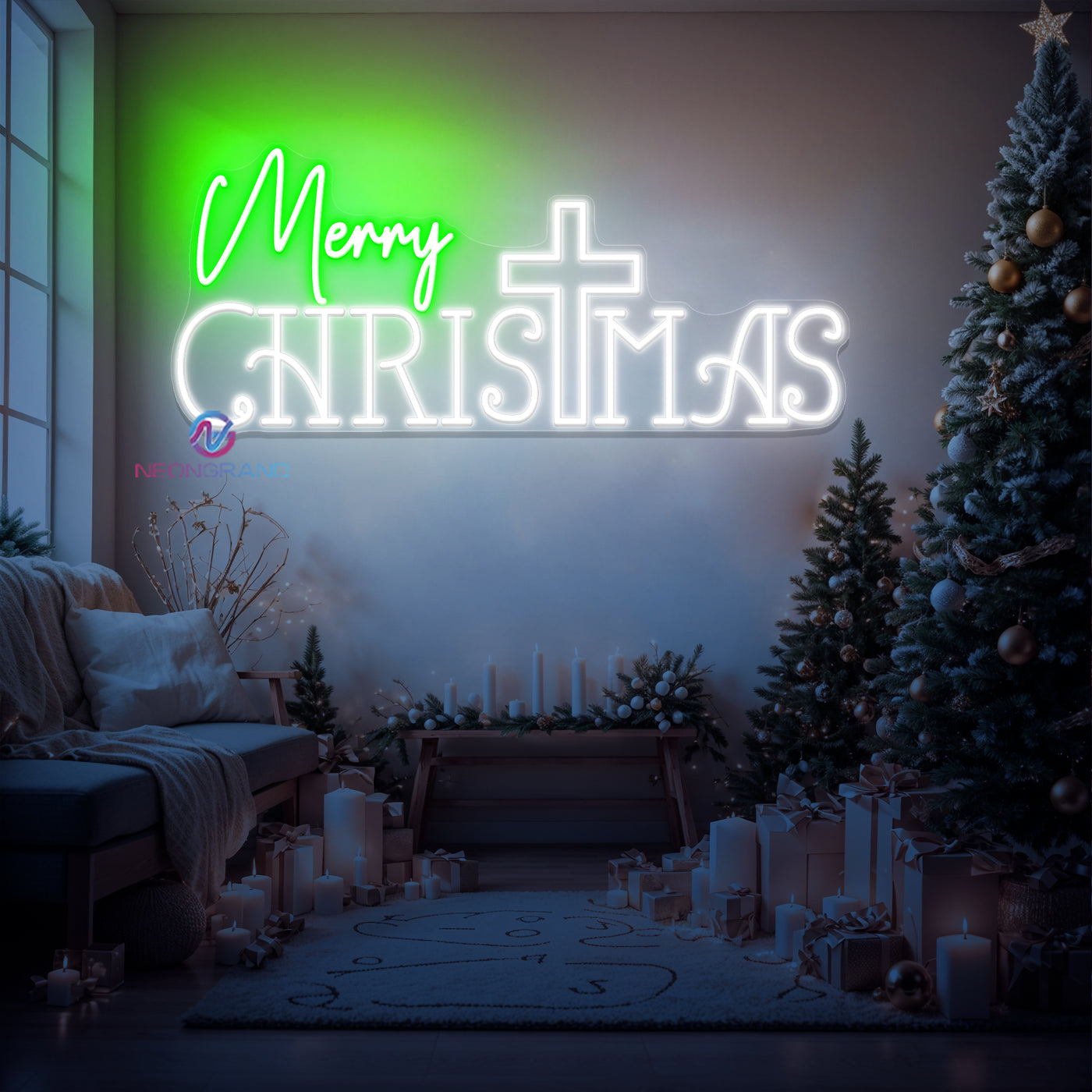 Merry Christmas Neon Sign Jesus LED Light