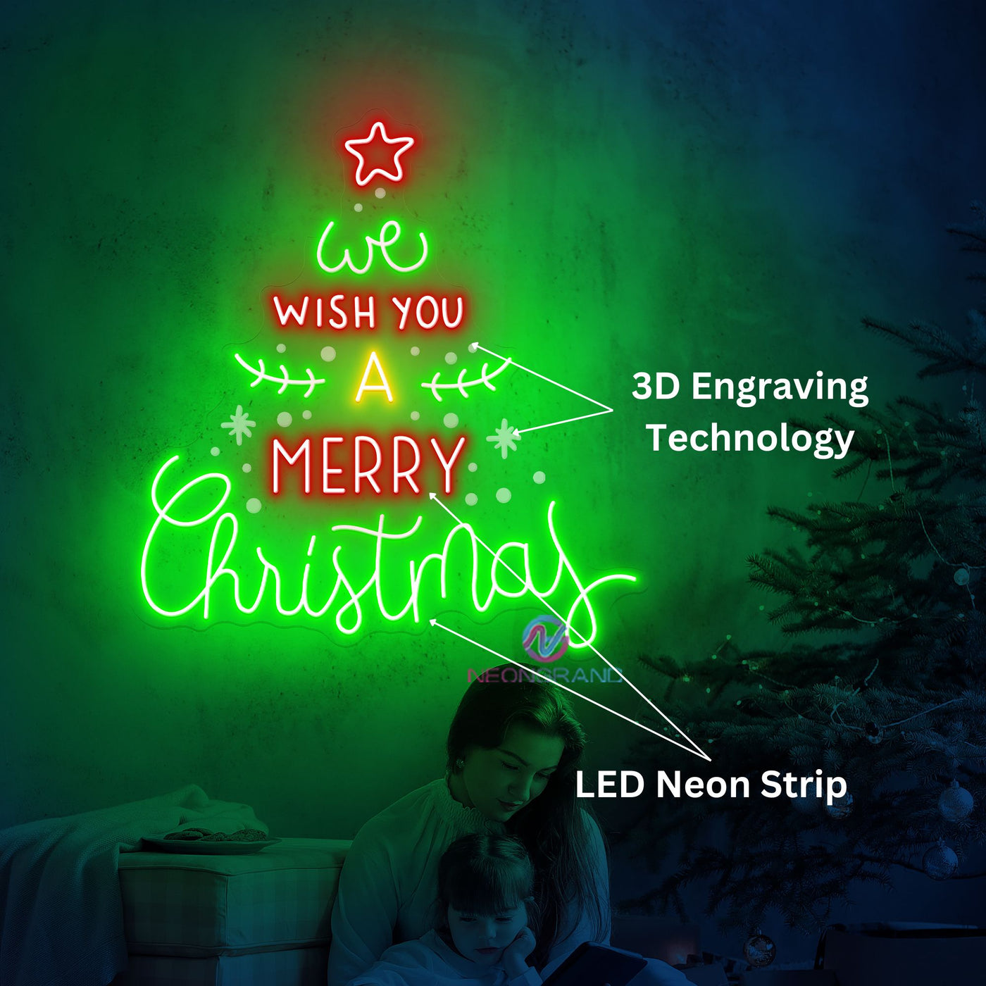 We Wish You A Merry Christmas Neon Sign LED