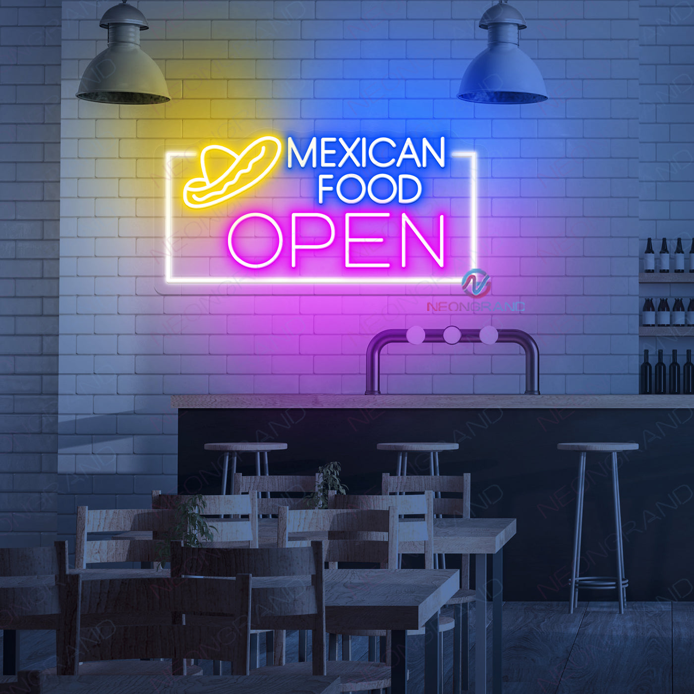 Mexican Food Open Neon Sign Kitchen Led Light