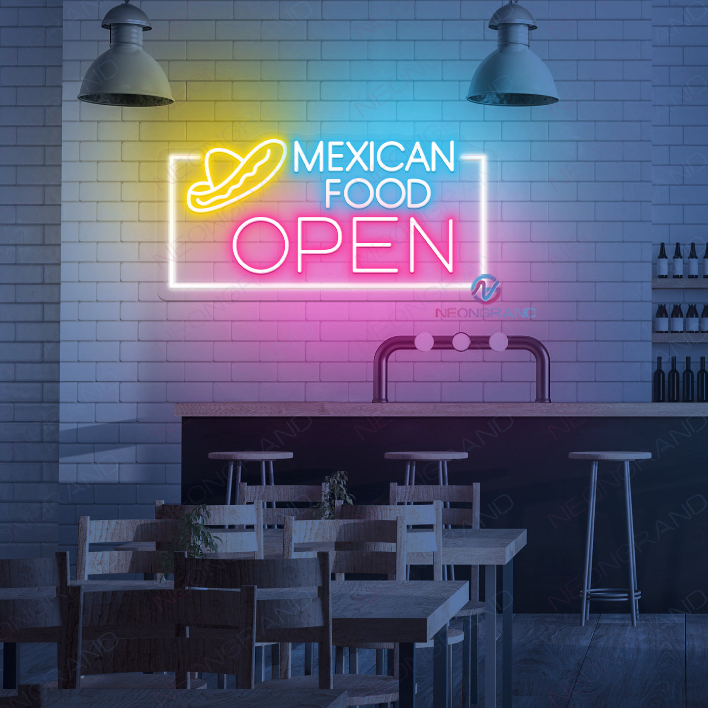 Mexican Food Open Neon Sign Kitchen Led Light