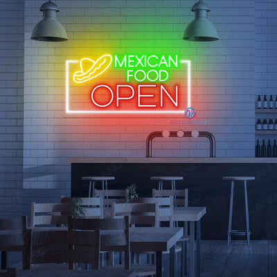 Mexican Food Open Neon Sign Kitchen Led Light