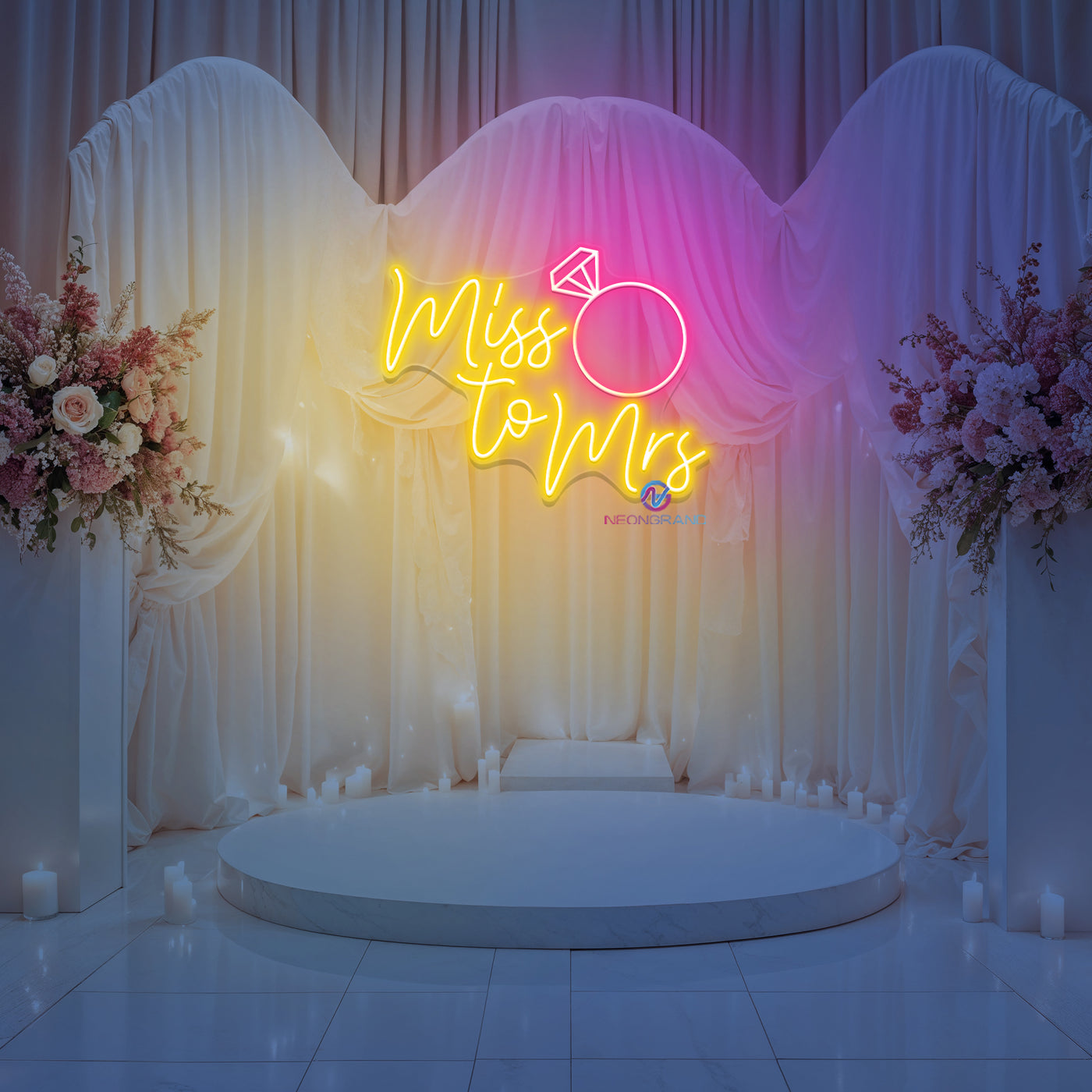 Miss To Mrs Neon Sign Wedding LED Light For Party