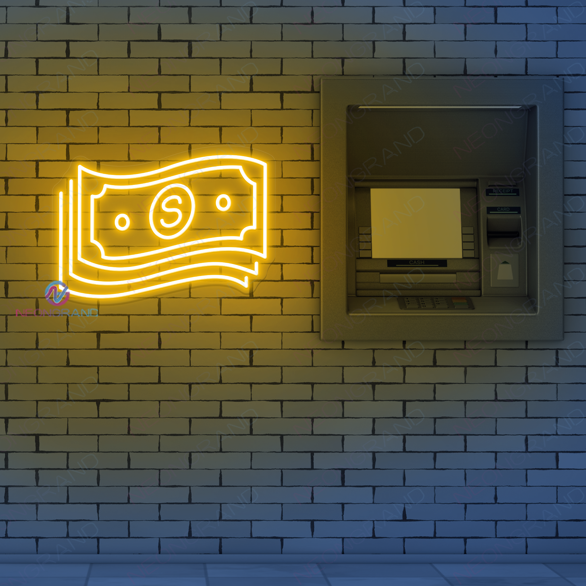 Money Neon Sign ATM Business LED Light