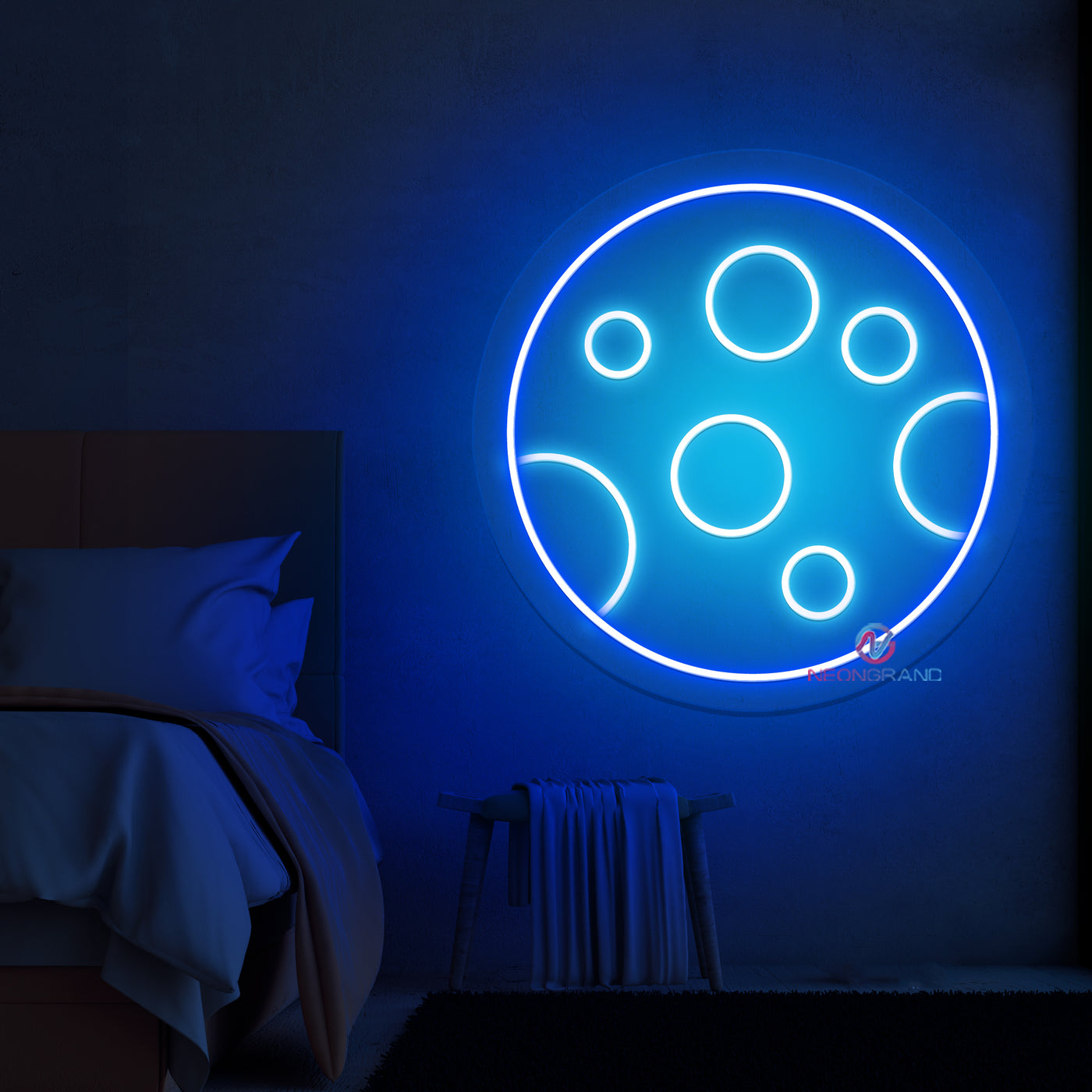 Moon Neon Sign Cool LED Light For Bedroom