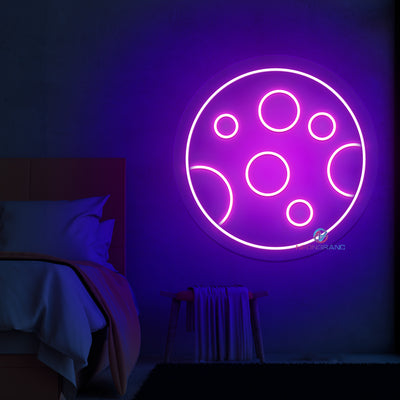 Moon Neon Sign Cool LED Light For Bedroom